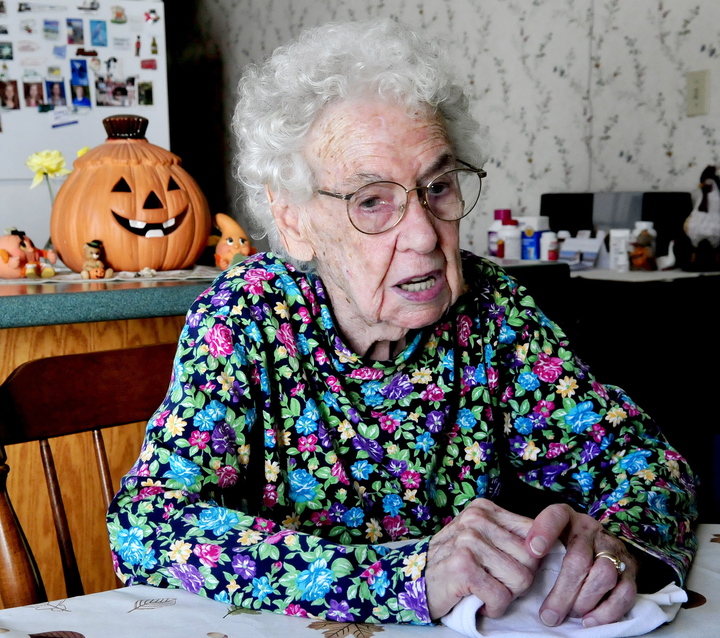 SCARY BIRTHDAY: Leola Roberts, of Oakland, speaks fondly about having her birthday fall on Halloween, especially this year, when she turns 100.