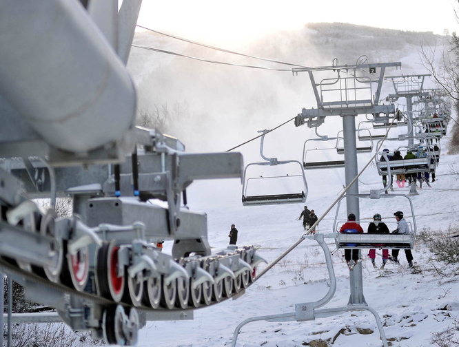 The Skyline lift at Sugarloaf is shown during the winter of 2011. It replaced the Spillway East lift that derailed Dec. 28, 2010.