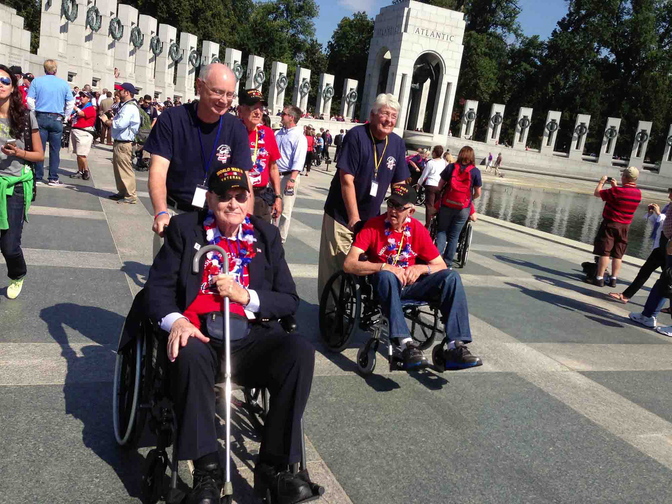 A group of veterans traveling from Mississippi manages to visit the World War II memorial in Washington, D.C., on Tuesday despite the government shutdown that closed all monuments.