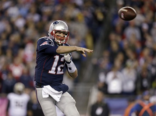 GETTING IT DONE: Quarterback Tom Brady led the Patriots to a 30-27 win over the New Olrean Saints on Sunday, driving 70 yards in the final 73 seconds for the game-winning touchdown.