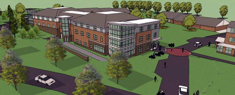 Work on a new 108-bed residence hall at Thomas College in Waterville is scheduled for completion in August 2014.