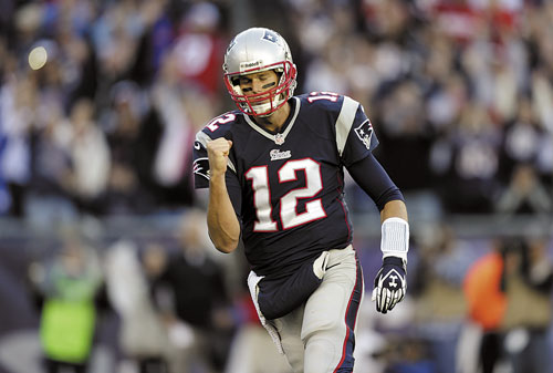 BIG COMEBACK: New England Patriots quarterback Tom Brady threw a 17-yard touchdown pass to Kenbrell Thompkins with 5 seconds left in the game to beat the Saints.