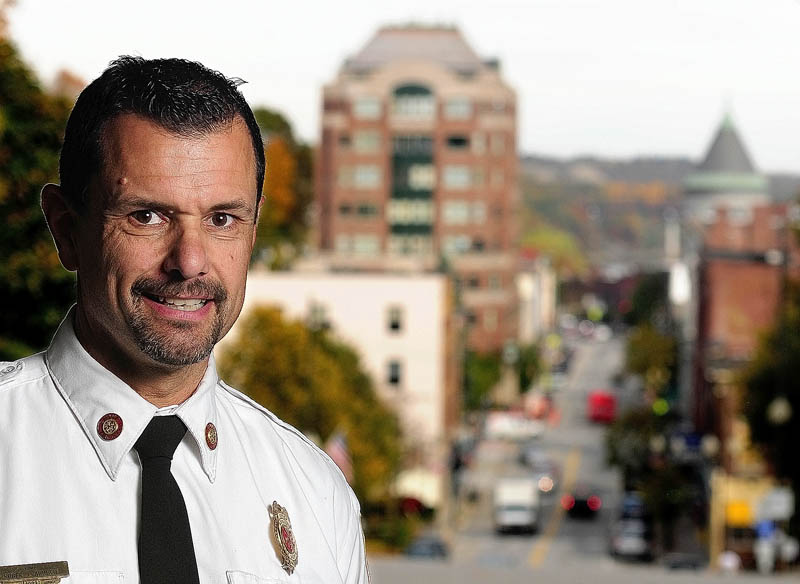 Augusta Fire Chief Roger Audette at Hartford Station on the hill above downtown Augusta.