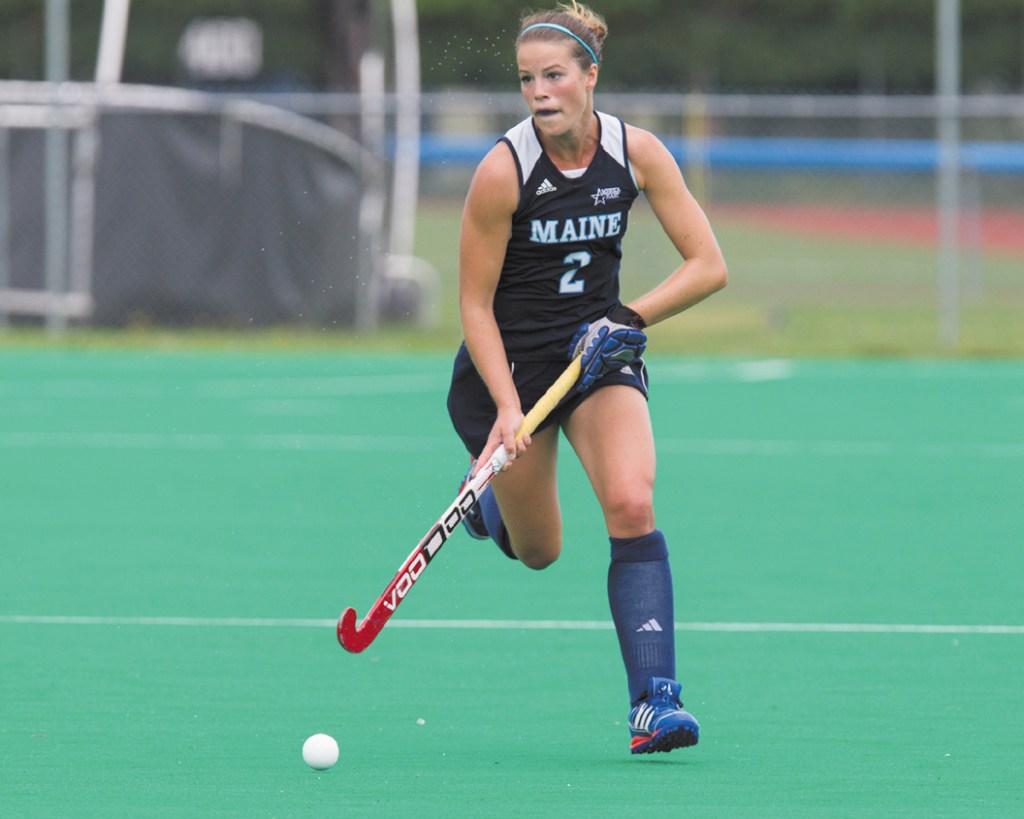 IMPORTANT ROLE: Gardiner Area High School graduate Becca Paradee has shifted to left defensive back and helped the University of Maine field hockey team become a better defensive team.