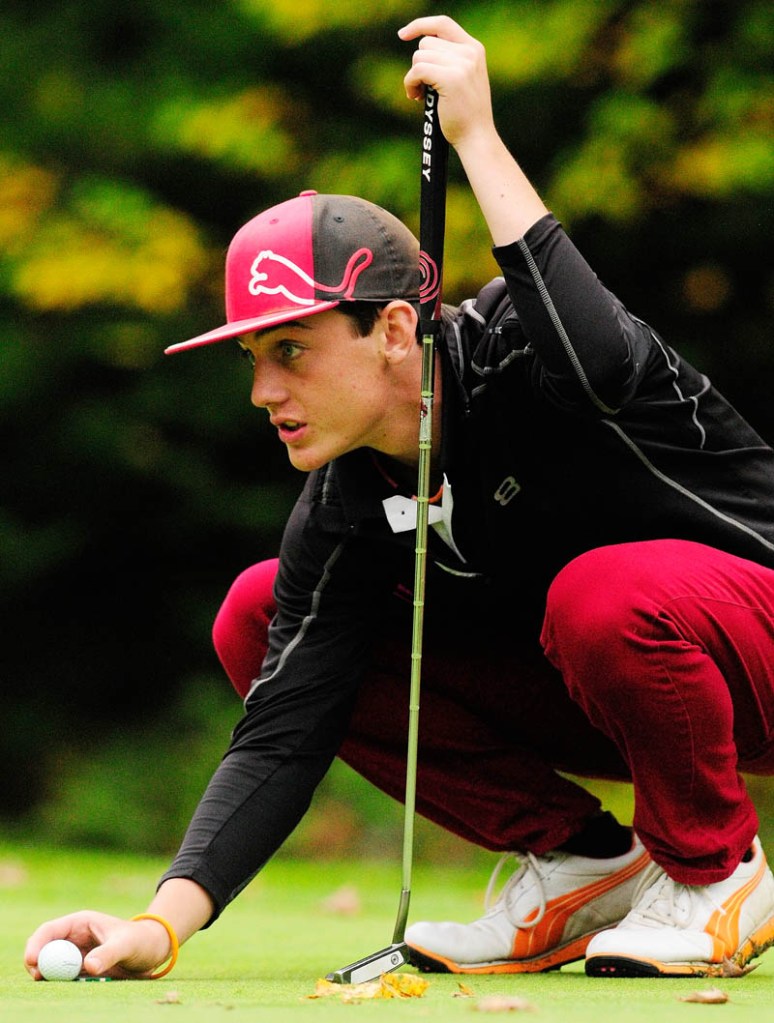 Maranacook's Luke Ruffing is among the favorites to win the individual Class B title today at Natanis Golf Course in Vassalboro.