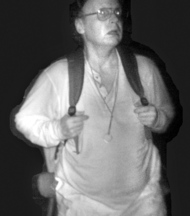 Legand: A 2011 surveillance photo shows Christopher Knight during a camp burglary. Knight, whose name was not known at the time, was called the North Pond Hermit by some burglarized camp owners.
