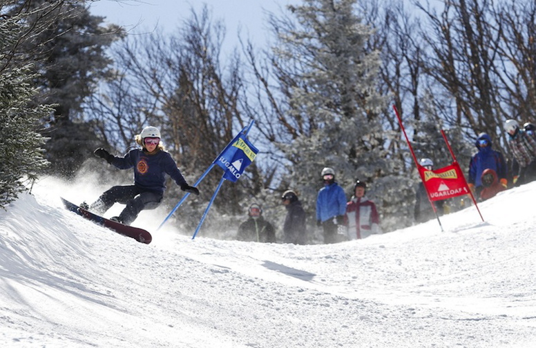 In this 2011 file photo, Ashley Taylor takes her first run on the Sugarloaf Banked Slalom. Sugarloaf ski resort has opened for the 2013-14 season.