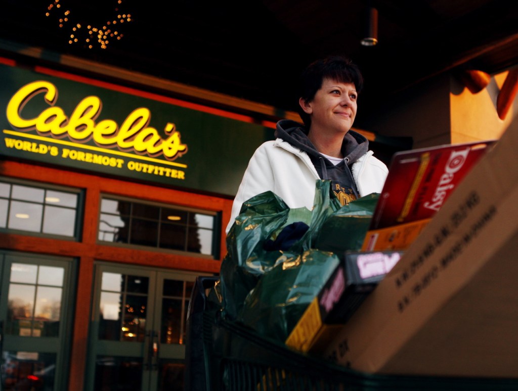 Outdoors retailer Cabela’s is content to keep its stores closed on Thanksgiving to give its staff a day of rest. When its Hazelwood, Mo., store opens at 5 a.m. on Black Friday, it fills up with shoppers like Julie Hodges of Fenton, Mo.