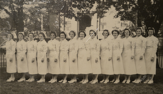 Contributed Photo Pauline Young, a combat nurse in World War II and Korea, is shown with her nursing class in 1936. Young is the fifth from the left.