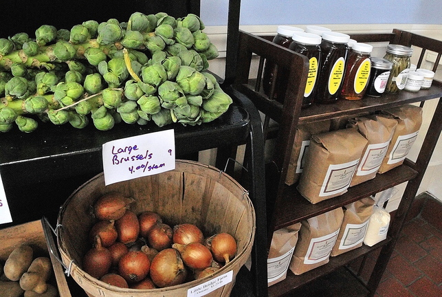 Local food: Fresh produce, honey and grains are some of the many items for sale at Founding Farmers Community Market in Gardiner.