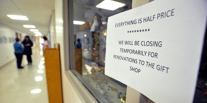CHANGING: The gift shop is closing temporarily during renovations at the Thayer Center for Health in Waterville.