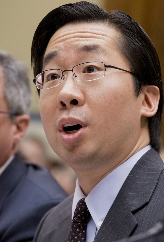 Todd Park, the White House chief technology officer, testifies Wednesday before the House Oversight Committee on Capitol Hill.