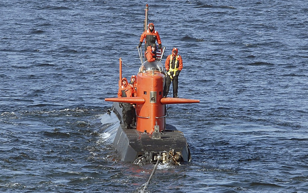 In this Feb. 2007 photo, the research submarine NR-1 is towed away from The U.S. Naval Submarine Base in New London, Conn. The nuclear-powered sub was taken out of service in 2008 and disassembled, its reactor disposed of.