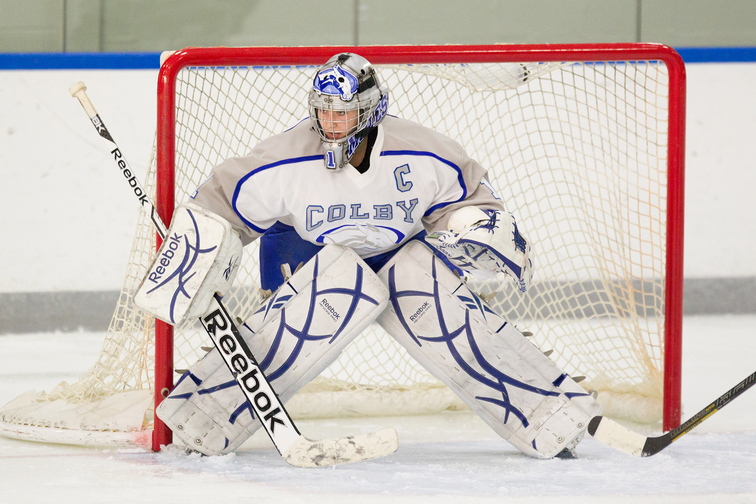 MENTALY TOUGH: Colby College goalie Brianne Wheeler has made over 2,000 saves in her career at Colby College.
