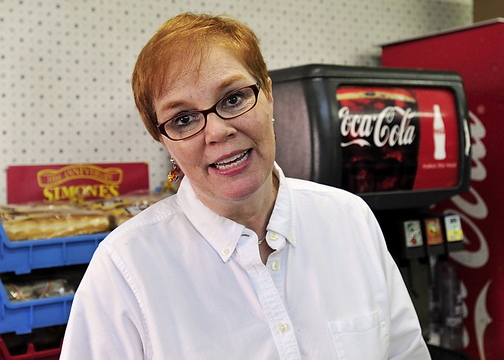 Linda Simones, a co-owner of Simones’ Hot Dog Stand in Lewiston and a Republican, said of Rep. Mike Michaud, “He’s a regular guy. We love him for who he is and always have.”