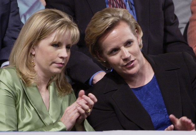 Elizabeth Cheney, left, and Mary Cheney