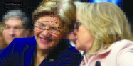 IN JANUARY: Sen. Elizabeth Warren, a Democrat from Massachusetts, left, and then-U.S. Secretary of State Hillary Clinton talk during a Senate Foreign Relations Committee nomination hearing on Jan. 24. The hearing was to determine whether to support then-Sen. John Kerry as Clinton’s replacement for secretary.