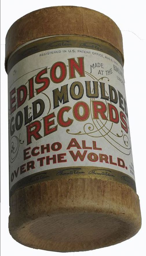 This tube contains a wax-covered cylinder etched with an 1893 recording of “Mama’s Black Baby Boy” by the Unique Quartet.