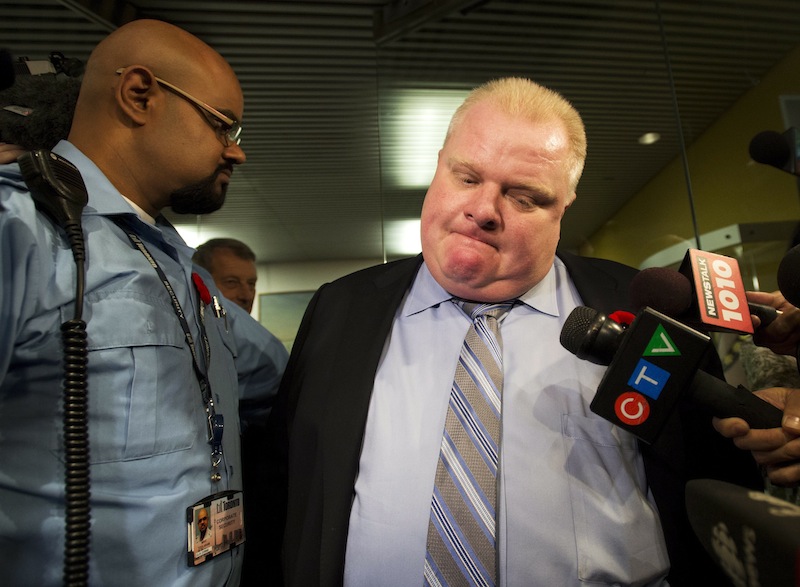 Toronto Mayor Rob Ford makes a statement to the media outside his office at Toronto's city hall after the release of a video on Thursday Nov. 7, 2013. A new video surfaced showing Ford in a rage, using threatening words including "kill" and "murder." Ford said he was “extremely, extremely inebriated" in the video, which appeared Thursday on the Toronto Star’s website. The context of the video is unknown and it's unclear who the target of Ford's wrath is. arrest;allegations;arrests;Canada;Canadian;charges;criminal;cuffed;defender;imprisonment;issue;issues;jail;law;legal;offender;police;prison;prisoner;warrant;crime;court;courthouse;evidence;judge;jury;lawyer;place;prosecuter;punishment;sentence;sentenced;sentencing;witness;drugs;dope;drug;fix;hit;illegal;narcotic;narcotics;sedate;social;substance;investigation;analysis;Canaian;case;examination;fact;find;finding;inquiry;inspection;investigate;location;officer;probe;organized;firm;group;hierarchy;management;organization;structured;work