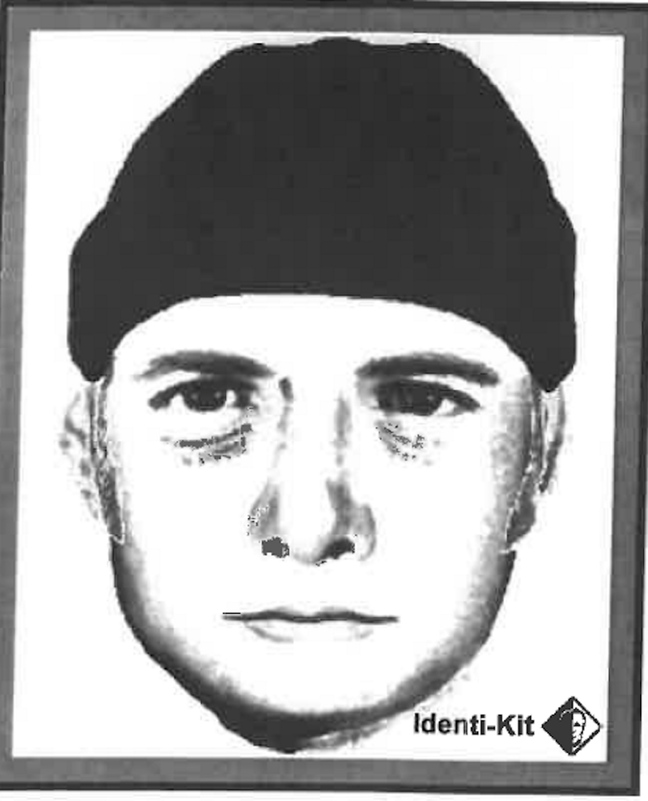 A sketch of the suspect provided by the Biddeford Police Department.