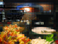 A brick oven helped create delicious pizza.