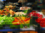 Vegetables help round out healthy options from the salad bar portion of the buffet.