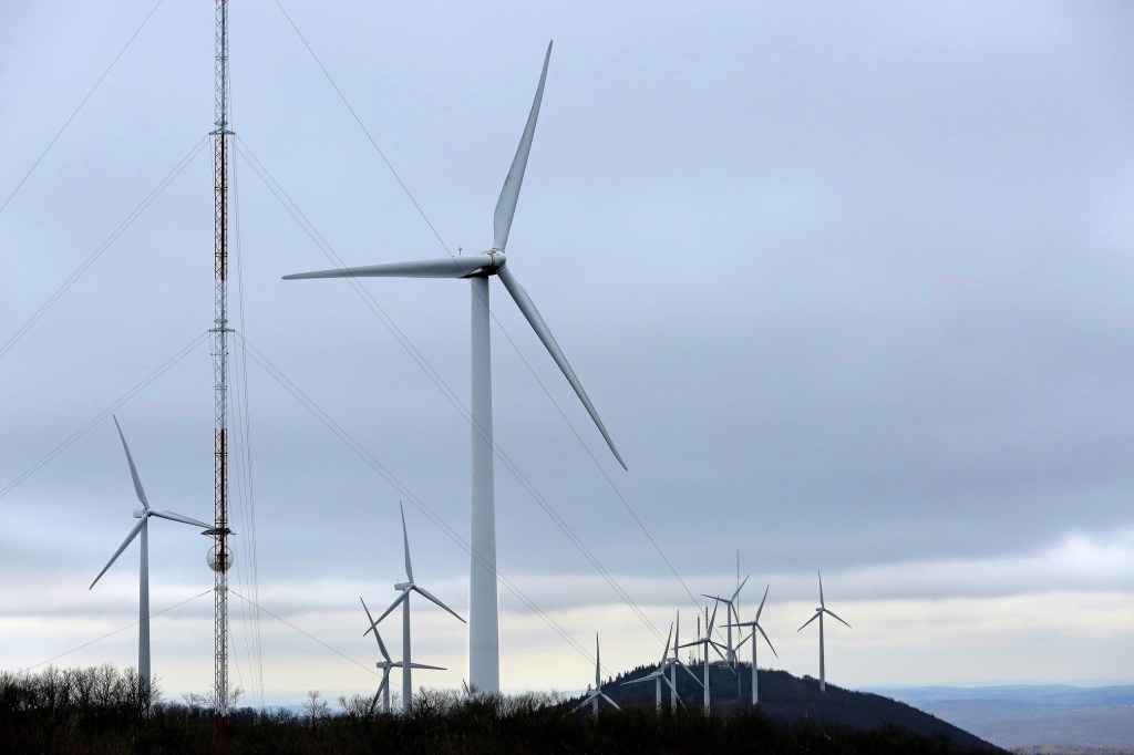 Mars Hill wind farm, the first wind-power project in Maine, stretches the length of Mars Hill Mountain in eastern Aroostook County. The large-scale project was built in 2007 by First Wind, one of Maine Audubon’s top corporate donors.
