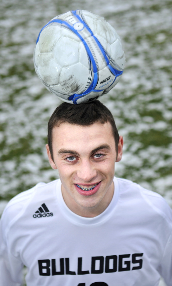 Staff photo by Andy Molloy SPECIAL K: Hall-Dale High School's Konnor Longfellow is the Kennebec Journal's mens soccer player of the year.