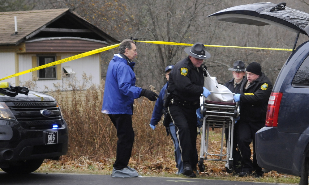 SUSPICIOUS DEATH: Kennebec County deputy sheriffs and Maine state troopers investigated a report of a suspicious death Nov. 22 at an abandoned mobile home on U.S. Route 201 in Vassalboro, near the Maine Criminal Justice Academy. The body belonged to Thomas Namer, 69, of Waterville, and Courtney Shea, 30, of Vassalboro, has been charged with murder in the death.