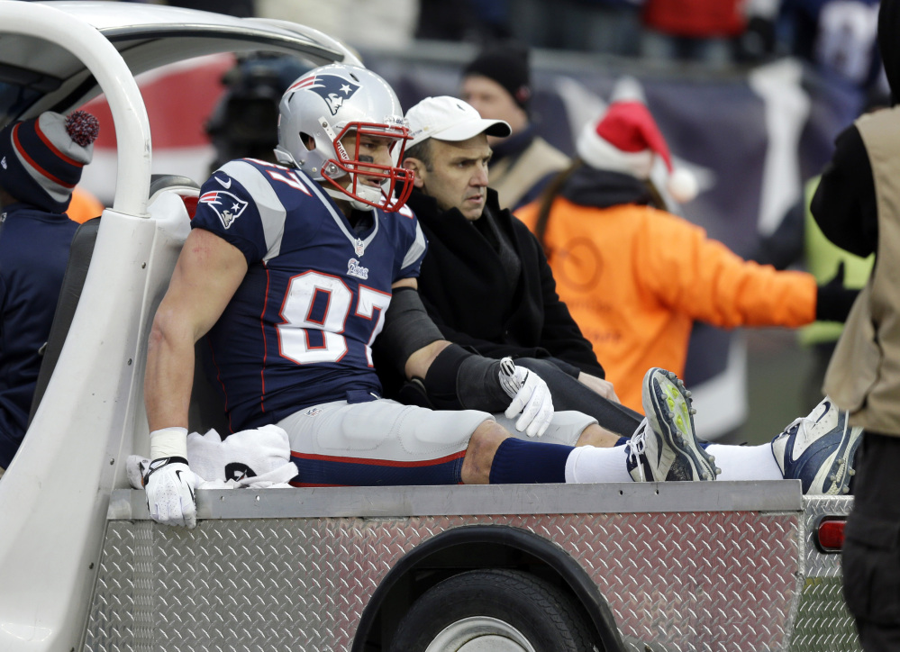 AP photo DONE: New England Patriots tight end Rob Gronkowski is one of a number of high-profile player out with a serious injury.