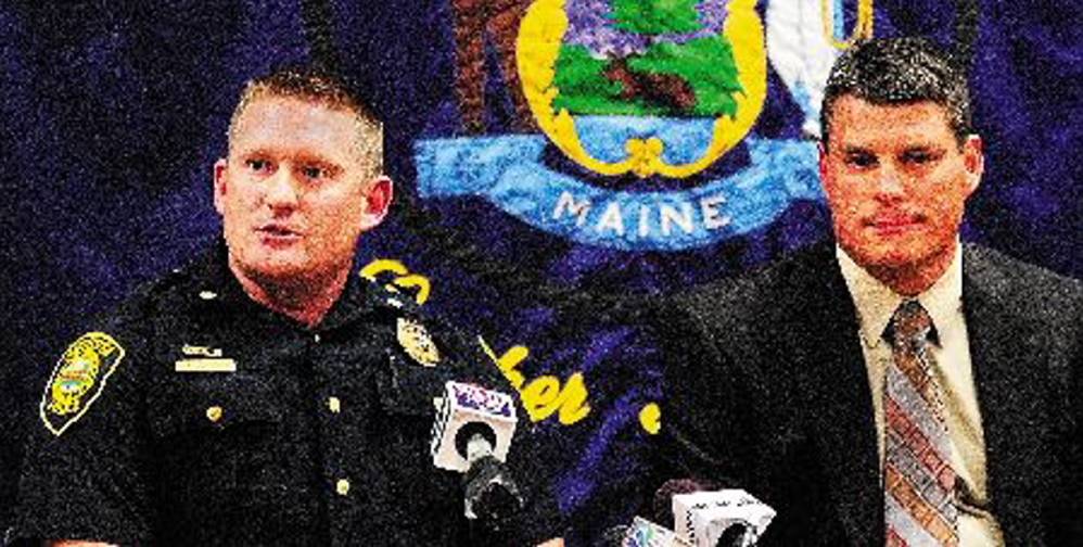 COLD CASE ANNOUNCEMENT: Augusta Deputy Police Chief Jared Mills, left, and State Police Lt. Chris Coleman answer questions during a press conference in October of 2012 in Augusta in which they announced a break in the Blanche Kimball case.