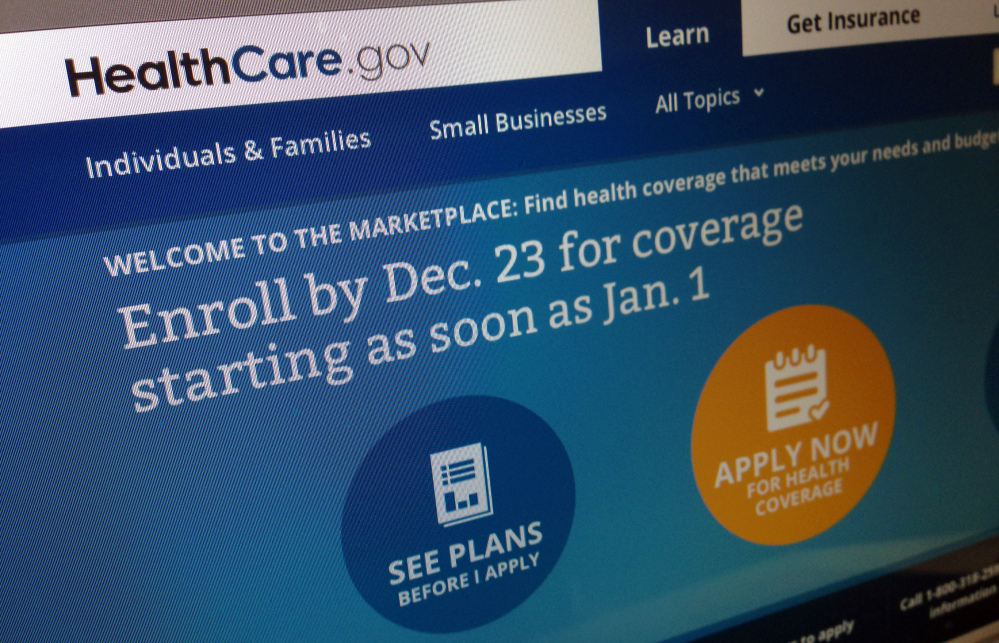 A file image shows part of the HealthCare.gov website in Washington. A December surge propelled health care sign-ups through the government’s rehabilitated website past the 1 million mark, the Obama administration said Sunday.