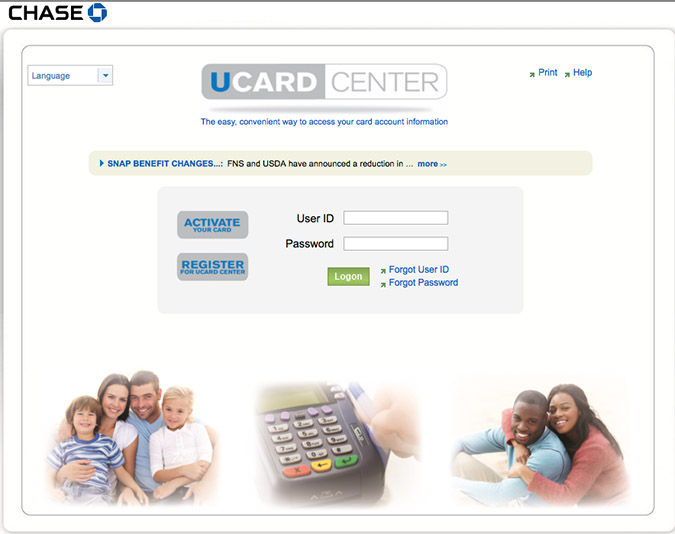 A screen image of the homepage for the Ucard website. The JPMorgan Chase notified the state on Dec. 4 that the website had been breached in mid-September.