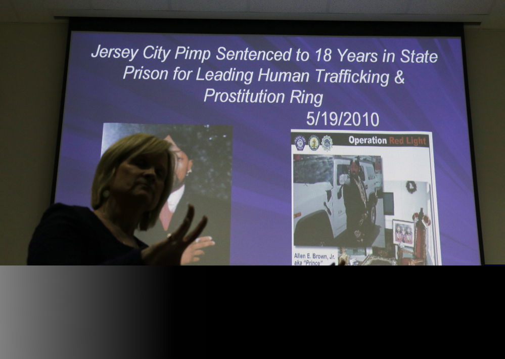Kathleen Friess gives a presentation recently on human trafficking for hotel and nightclub employees and tries to dispel notions of what human trafficking looks like. Often, Friess said, it’s a local woman forced into sex work by a man she initially thought had romantic intentions.