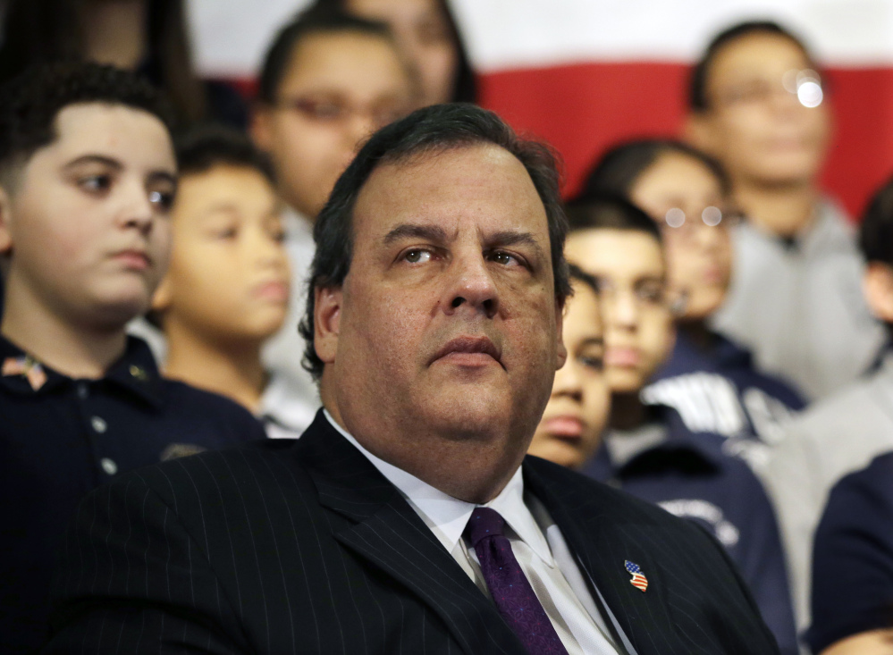 New Jersey Gov. Chris Christie looks out at the crowd at a gathering in Union City, N.J., on Tuesday. A top aide to Christie is linked through emails and text messages to a seemingly deliberate plan to create traffic gridlock in Fort Lee, N.J., at the base of the George Washington Bridge, after its mayor refused to endorse Christie for re-election.