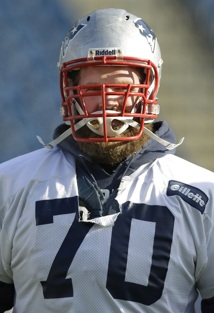 TOUGH GUY: New England guard Logan Mankins has fought through a variety of injuries during his career, including a torn ACL in 2011, to play a key role for the Patriots.