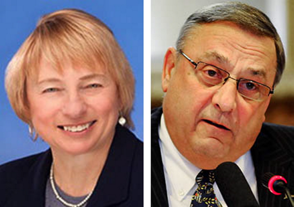 Maine Attorney General Janet Mills and Gov. Paul Lepage