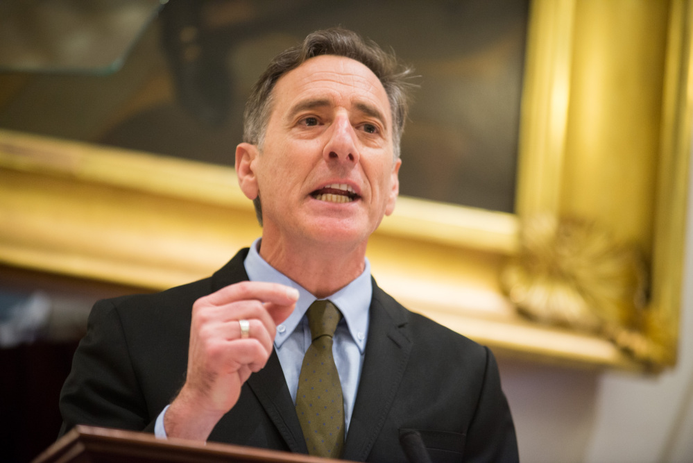 Vermont Gov. Peter Shumlin delivers the State of the State Address at the Statehouse in Montpelier, Vt., on Jan. 8, 2014. Shumlin highlighted opiate abuse in the state by devoting nearly his entire speech to it.