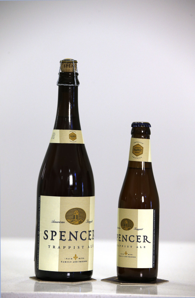 Bottles of Spencer Trappist Ale are seen at the Spencer Brewery in Spencer, Mass.