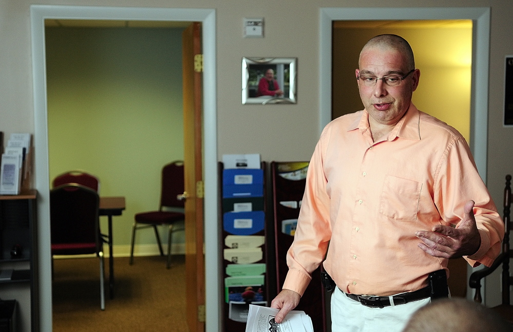 Room for improvement: Darren Ripley talks about the Maine Alliance for Addiction Recovery’s new offices on Wednesday during an interview in Augusta.