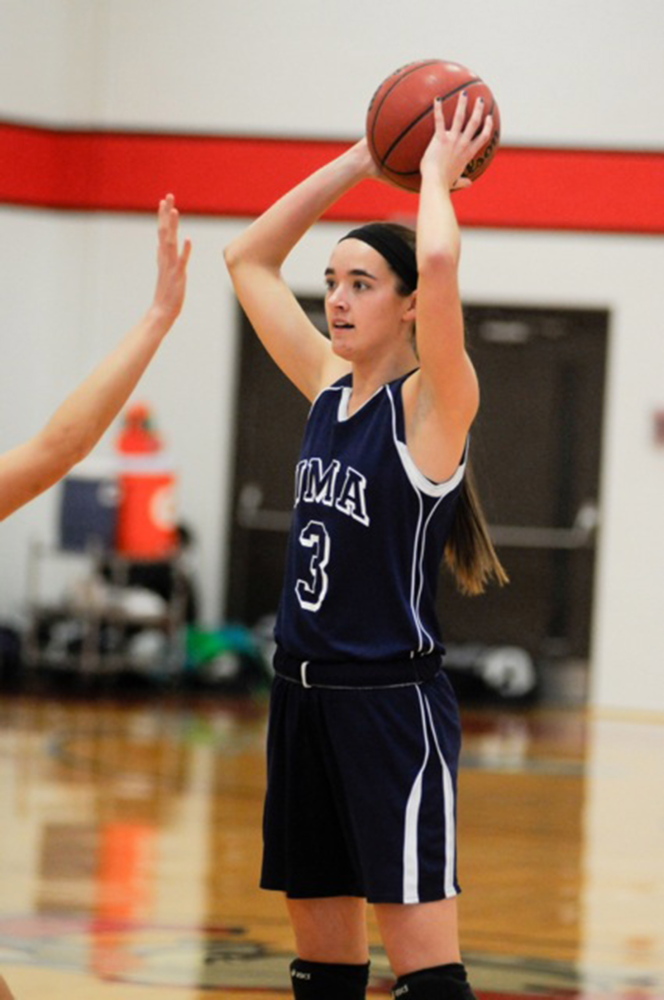 MAKING AN IMPACT: Richmond High School graduate Jamie Plummer is averaging 17.4 points and 11.4 rebounds per game for the University of Maine at Augusta women’s basketball team.