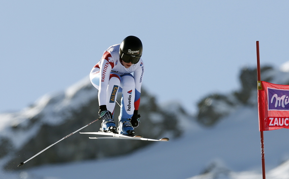 Switzerland Lara Gut competes during an alpine ski World Cup women’s downhill, in Altenmarkt Zauchensee, Austria, Saturday, Jan. 11 , 2013.