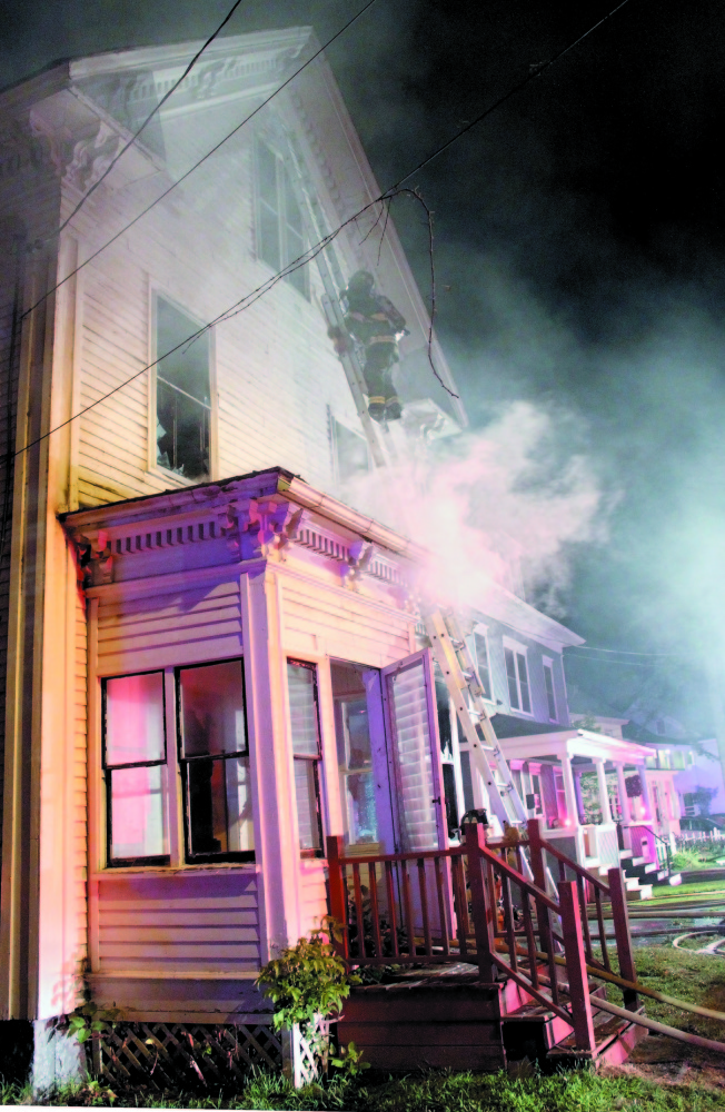 Original: Photo by the Waterville Fire Department The fire at a vacant house at 5 Elm Court in Waterville on Sunday, Aug. 25, 2013, is now being investigated as arson. Published: Photo by the Waterville Fire Department in waterville on sunday: The fire at a vacant house at 5 Elm Court in Waterville on Sunday is now being investigated as arson.