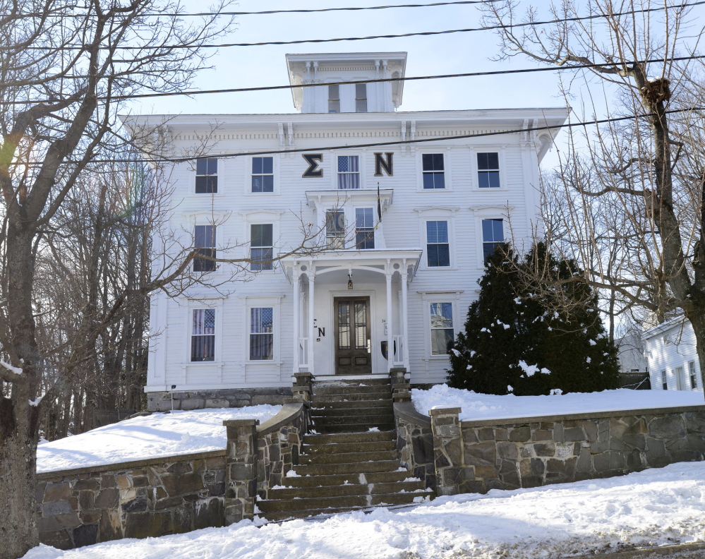 The Sigma Nu fraternity house at 24 School St. in Gorham was searched by police on Thursday, following a four-hour standoff with a University of Southern Maine student Wednesday night.