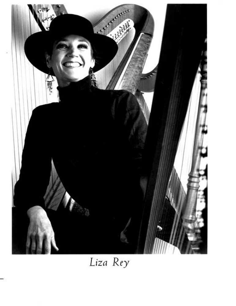 Liza Rey Butler publicity photo from her days as a jazz harpist.