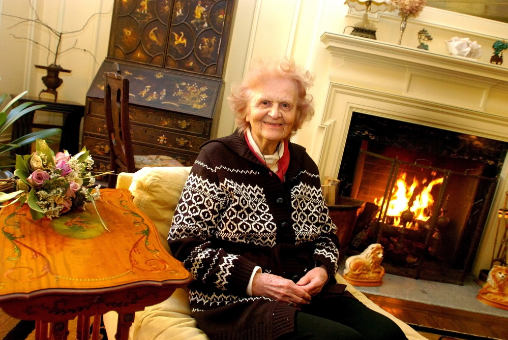 A CHEERFUL GIVER: Philanthropist Elsie Viles at her home in Augusta on Stone Street in 2007.