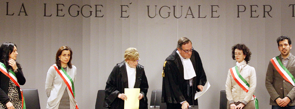 Judge Alessandro Nencini, center, reads the guilty verdict Thursday in the murder of Amanda Knox’s British roommate.