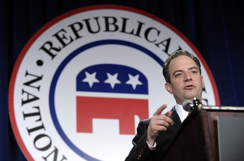 Republican National Committee Chairman Reince Priebus speaks at the Republican National Committee winter meeting in Washington on Friday.