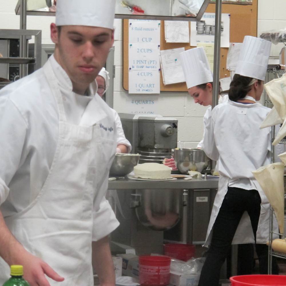 Gold medalist: Keelan DeVogt, culinary arts student, prepares a dish during the Local Skills Championships at Mid-Maine Technichal Center.