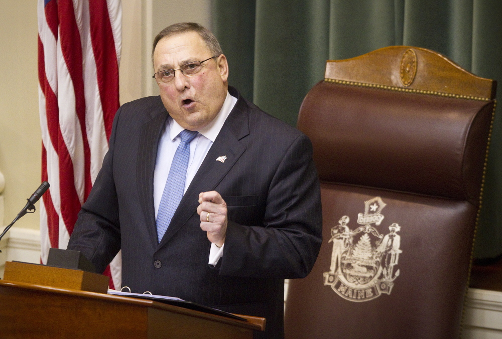 Gov. Paul LePage delivered his third State of the State address Tuesday night at the State House in Augusta.